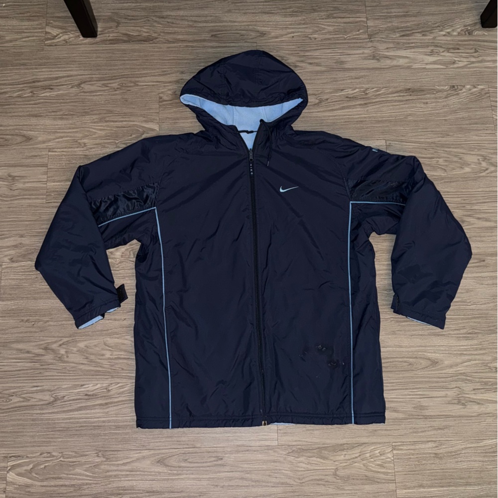 Vintage 90s Nike Air Reversible Windbreaker Jacket Fleece Streetwear Men M Blue